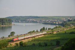 Rheintal mit Zug / InterCity mit Lok der Baureihe 101
