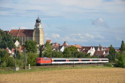 E-Lok der DB-Baureihe 110 bzw 115 mit EuroCity der SBB in Herrenberg