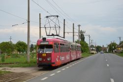 Tram Arad Rumänien Straßenbahn Düwag GT8 der IVB Innsbruck auf der Strecke Arad - Ghioroc in Sambateni