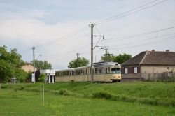 Tram Arad Rumänien Straßenbahn Düwag GT6 der OEG auf der Strecke Arad - Ghioroc in Sambateni