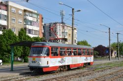 Tram Arad Rumänien Straßenbahn Tatra T4D aus Halle an der Saale am Bahnhof Gara Aradul Nou