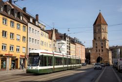 Tram Straßenbahn Augsburg Cityflex am Jakobertor