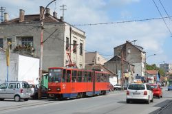 Tram Belgrad / Beograd Serbien Straßenbahn CKD Tatra KT4YU im Stadtverkehr