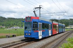 Straßenbahn Schindler ABB Be 4/10 Tram RBS der Linie 6 nach Worb Dorf in Seidenberg